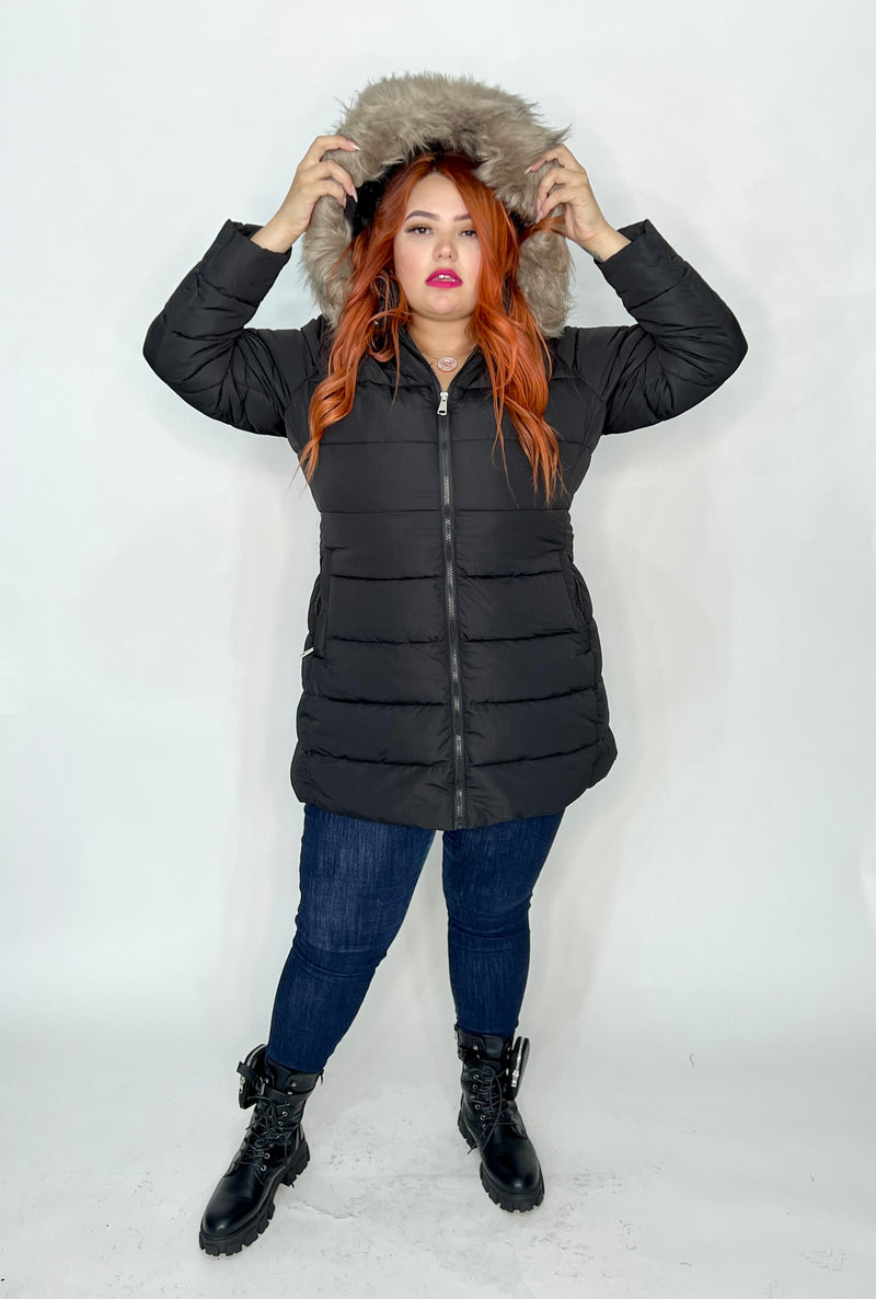 126 Chamarra Plus Size Negra